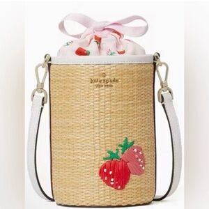 Kate Spade Strawberry Picnic Cylinder Crossbody Bucket Bag